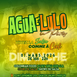 FLYER AGUA E' LULO IN PARIS MARZO 2026